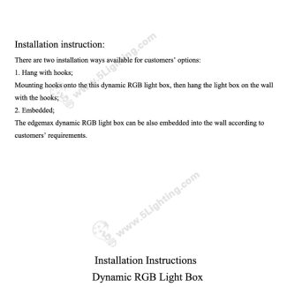 Dynamic RGB Light Box -Installation