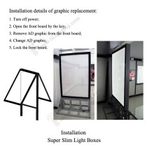 Super Slim Light Boxes Double Sides Waterproof - Installation