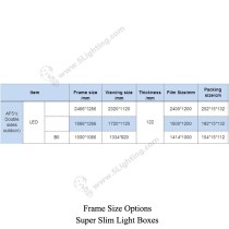 Super Slim Light Boxes Double Sides Waterproof - Size Options