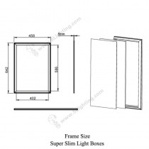 Super Slim Light Boxes Single Side 8mm - Frame Size