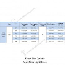 Super Slim Light Boxes Single Side 8mm - Size Options