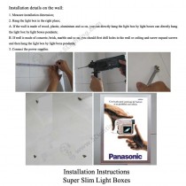Super Slim Light Boxes Single Side 8mm - installation