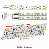 SMD 5050 Double Line LED Strip - Product Dimension