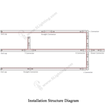 4 Circuit Track Lighting Parts - Installation Structure Diagram