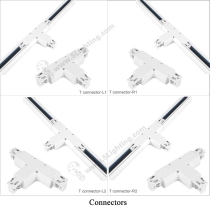 4 Circuit Track Lighting Parts – Round Shape - Connectors - 3