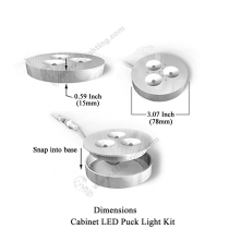 Cabinet LED Puck Light Kit - Dimensions
