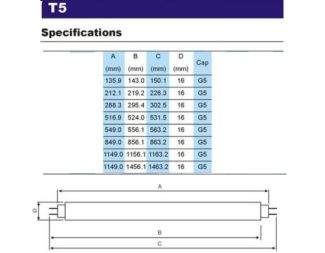 T5 LED tube sizes separated type