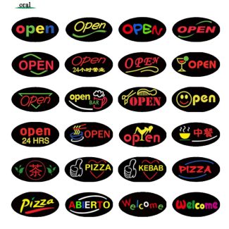 oval open signs patterns, oval open signage text, oval welcome sign customized