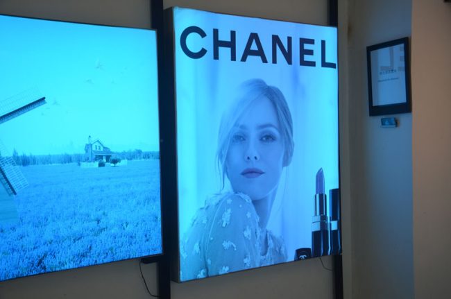 RGB led fabric light boxes colorful blue