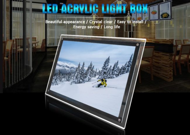 Acrylic LED light box features