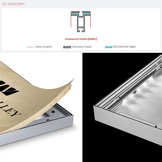 Edge lights for Octanorm light boxes