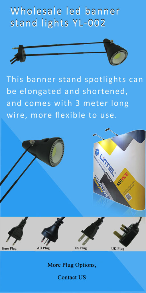 LED banner stand lights YL002, roll up led display light banner spotlights