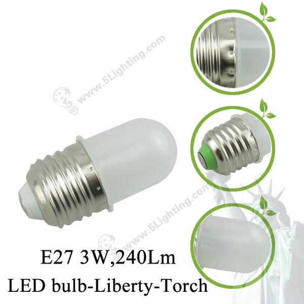 Globe-LED-Light-Bulbs-Liberty-Torch-E27-3W-Details