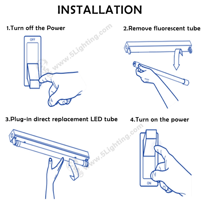 T5-Smart-LED-Tube-Lights-2 Feet-Installation