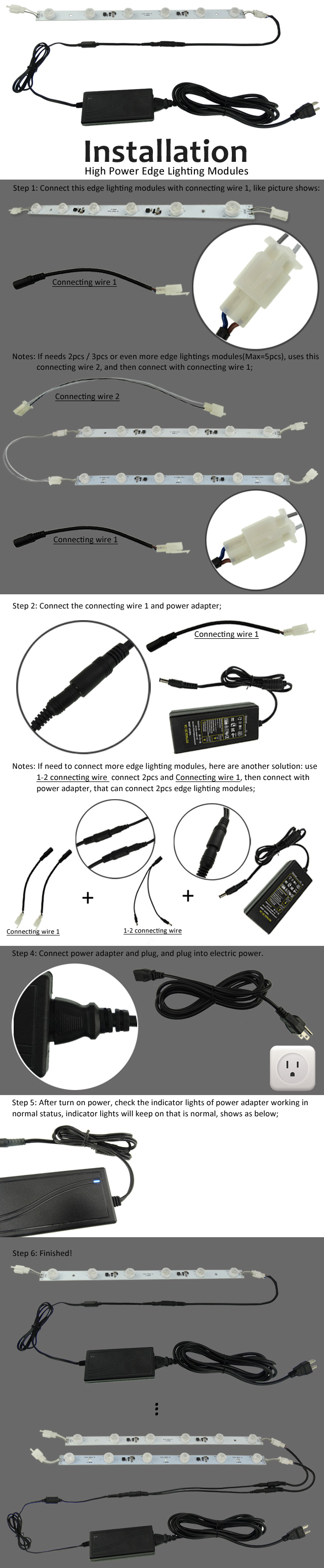 CCT High Power LED Edge Modules - Connection