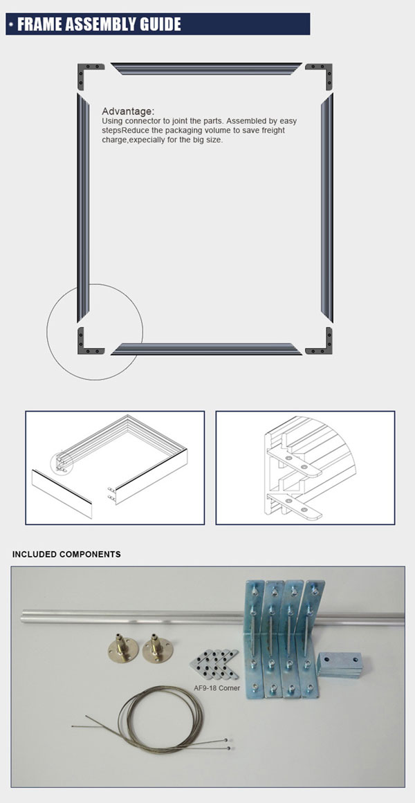 led fabric light box installation