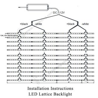 LED Lattice Backlight SMD5050-Double-side-500mm-Installation-instructions