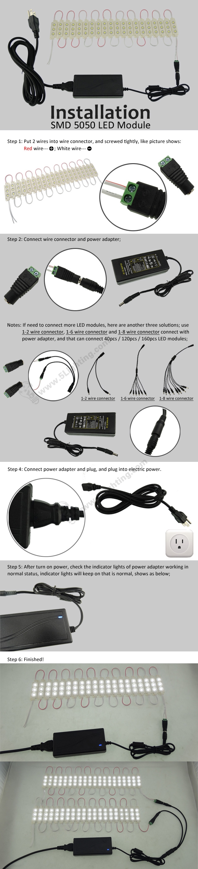 SMD 5050 LED Modules installation instruction