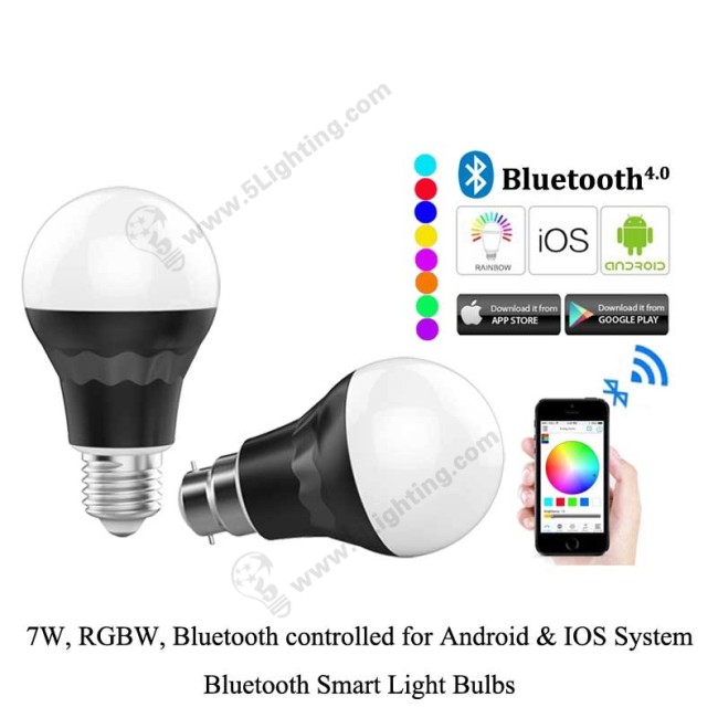 Bluetooth Smart Light Bulbs RGBW - 7W - B -1 Bluetooth Smart Light Bulbs RGBW - 7W - B -1