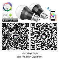 Bluetooth Smart Light Bulbs RGBW - 7W - B - App - QR