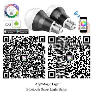 Bluetooth Smart Light Bulbs RGBW - 7W - B - App - QR