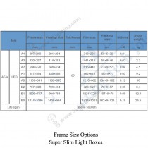 Fabric Light Boxes Double sides - Frame Size Options