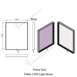Fabric Light Boxes Single Side - Frame Size
