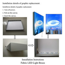 fabric light boxes single sided installation
