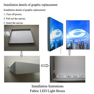 fabric light boxes single sided installation