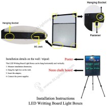 LED Writting Board Light Boxes - Installation