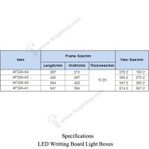LED Writting Board Light Boxes RGB - Frame Size