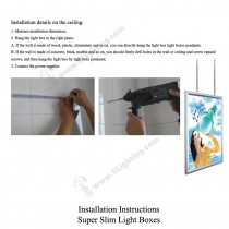 Super Slim Light Boxes Double Sides Classic Hang Type - Installation -2