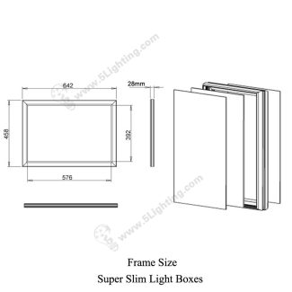 Super Slim Light Boxes Double Sides Classic Hang Type - Size