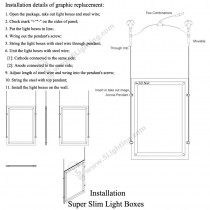 Super Slim Light Boxes Double Sides Crystal Frame - Installation