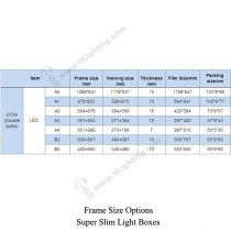 Super Slim Light Boxes Double Sides Crystal Frame - Options