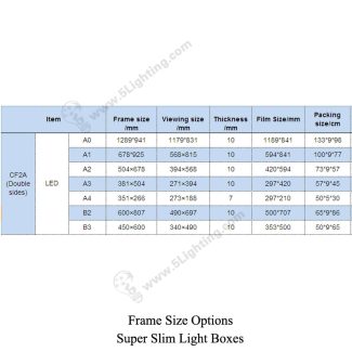 Super Slim Light Boxes Double Sides Crystal Frame - Options