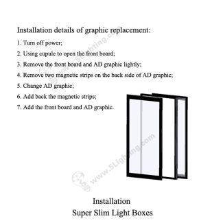Super Slim Light Boxes Double Sides Magnetic Type - Installation