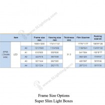 Super Slim Light Boxes Double Sides Magnetic Type - Size Options