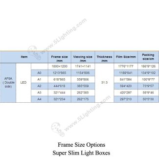 Super Slim Light Boxes Double Sides Magnetic Type - Size Options