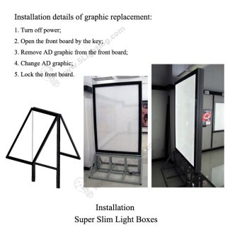 Super Slim Light Boxes Double Sides Waterproof - Installation