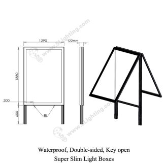 Super Slim Light Boxes Double Sides Waterproof - Size