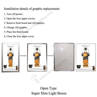 Super Slim Light Boxes Single Side 8mm - Open Type