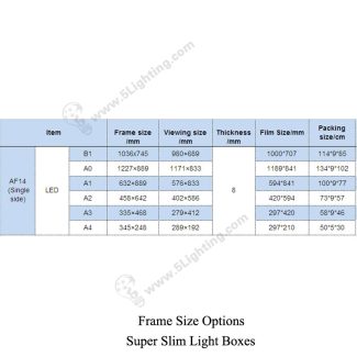 Super Slim Light Boxes Single Side 8mm - Size Options