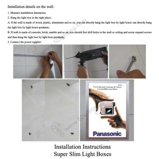 Super Slim Light Boxes Single Side 8mm - installation