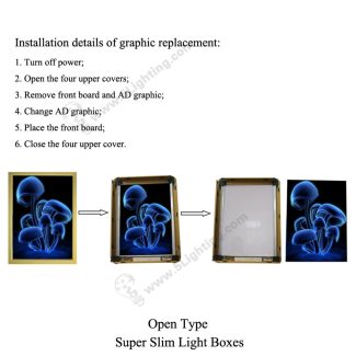 Super Slim Light Boxes Single Side Aluminous - Open Type