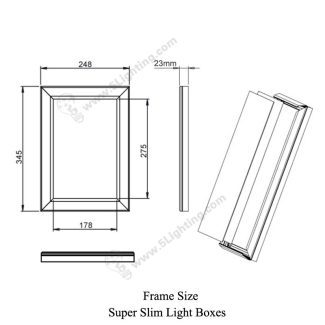 Super Slim Light Boxes Single Side Aluminous - Size