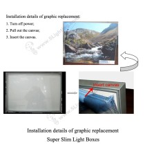 Super Slim Light Boxes Single Side Fabric Type - installation -1