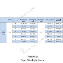 Super Slim Light Boxes Single Side Fabric Type - Size Options