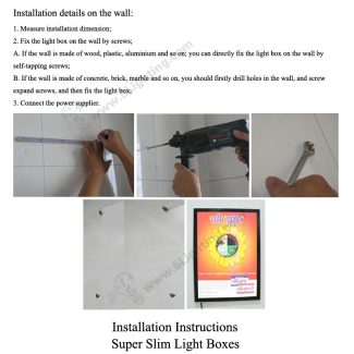 Super Slim Light Boxes Single Side New Magnetic type - Installation - 2