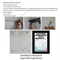 Super Slim Light Boxes Single Side Waterproof - Installation